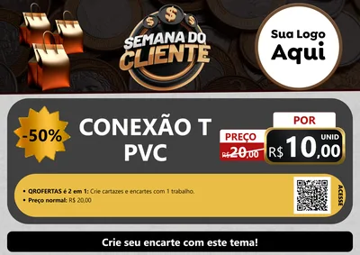 Modelo de Cartaz para Cartaz A4 Horizontal com o tema Semana do Cliente para Tubos e conexões