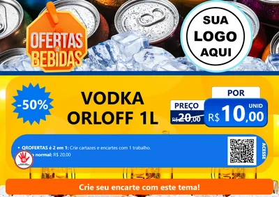 Modelo de Cartaz para Cartaz A4 Horizontal com o tema Ofertas de Bebidas para Distribuidora de bebidas