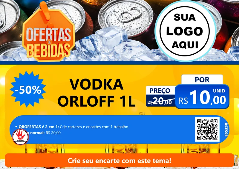 Modelo de Cartaz para Cartaz A4 Horizontal com o tema Ofertas de Bebidas para Distribuidora de bebidas