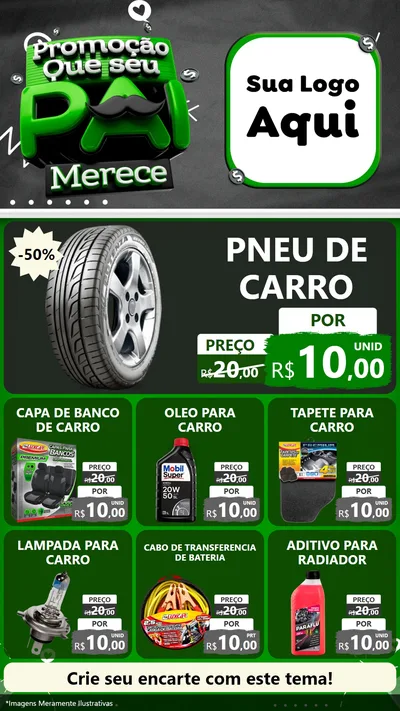 Modelo de Rede Social para Stories com o tema Promoção Que seu Pai Merece para Auto peças