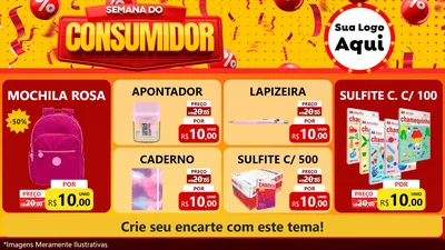 Modelo de TV para TV Horizontal com o tema Semana do Consumidor para Papelaria