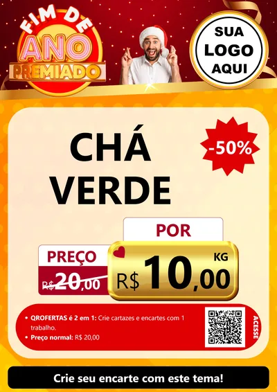 Modelo de Cartaz para Cartaz A4 Vertical com o tema Fim de Ano Premiado para Produtos Naturais