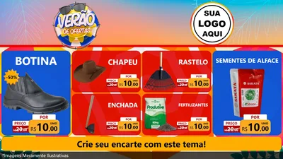 Modelo de TV para TV Horizontal com o tema Verão de Ofertas para Agropecuária