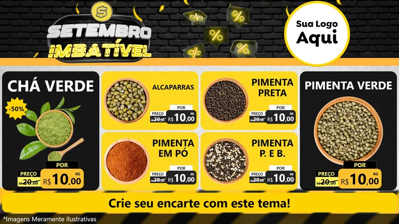Modelo de TV para TV Horizontal com o tema Setembro Imbatível para Produtos Naturais