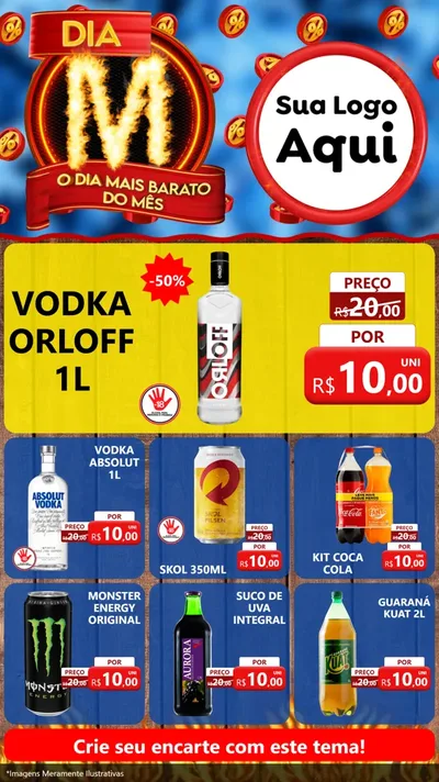 Modelo de Rede Social para Stories com o tema Dia M - O Dia Mais Barato Do Mês para Distribuidora de bebidas