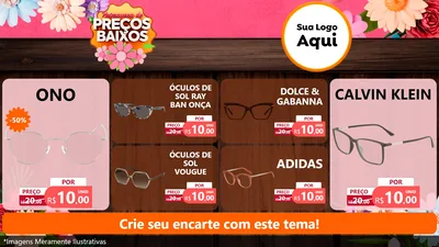 Modelo de TV para TV Horizontal com o tema Primavera de Preços Baixos para Óticas