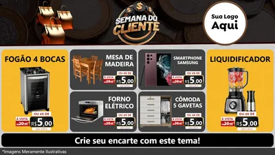 Modelo de TV para TV Horizontal com o tema Semana do Cliente para Móveis e Eletro