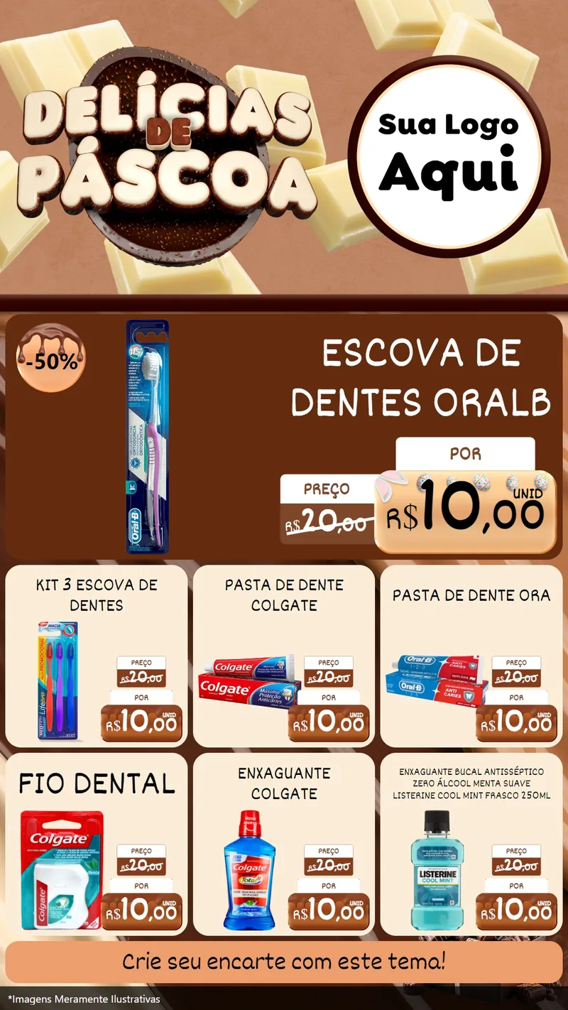 Modelo de Rede Social para Stories com o tema Delícias de Páscoa para Higiene Pessoal