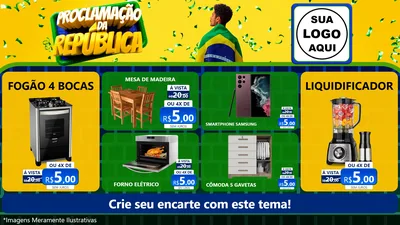 Modelo de TV para TV Horizontal com o tema Proclamação da República para Móveis e Eletro