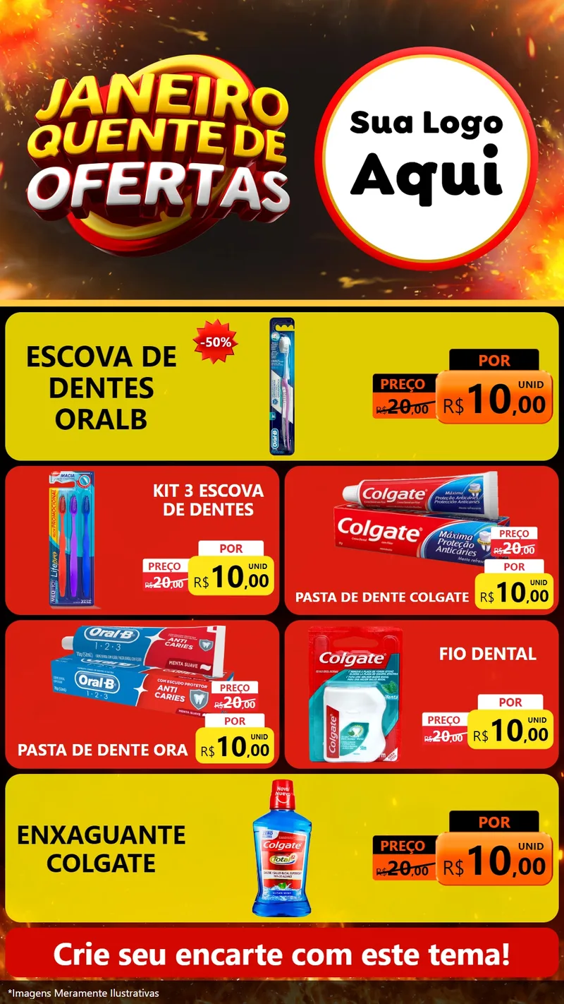 Modelo de TV para TV Vertical com o tema Janeiro Quente de Ofertas para Higiene Pessoal