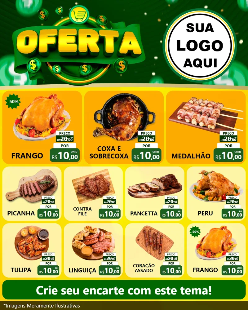 Modelo de Rede Social para Feed Instagram com o tema Oferta para Assados