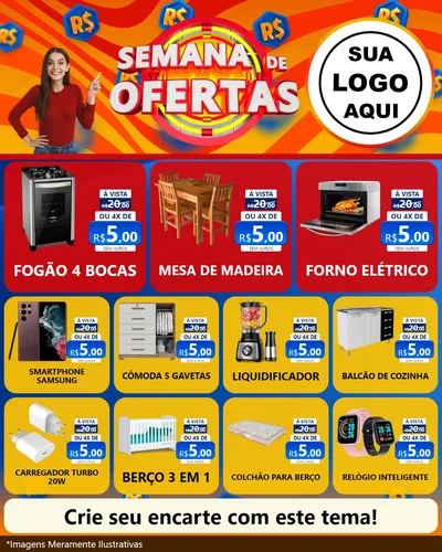 Modelo de Rede Social para Feed Instagram com o tema Semana de Ofertas para Móveis e Eletro