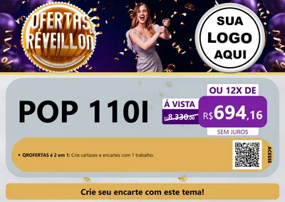 Modelo de Cartaz para Cartaz A4 Horizontal com o tema Ofertas de Réveillon para Concessionaria de Motos