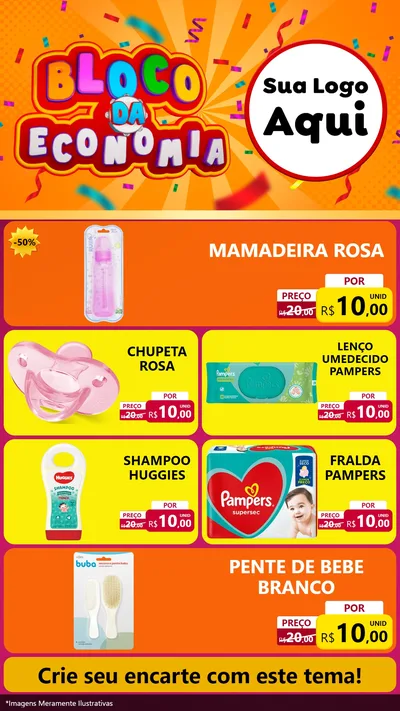 Modelo de TV para TV Vertical com o tema Bloco da Economia para Bebês