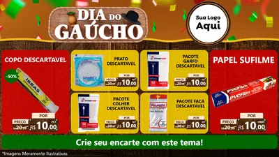 Modelo de TV para TV Horizontal com o tema Dia do Gaúcho para Embalagens