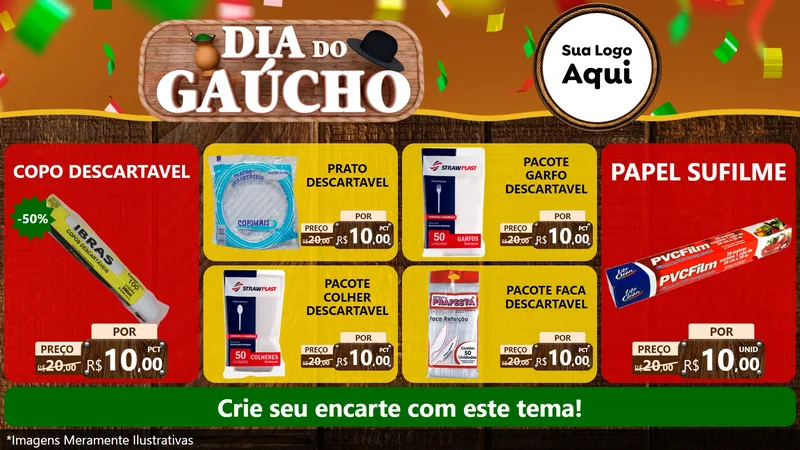 Modelo de TV para TV Horizontal com o tema Dia do Gaúcho para Embalagens
