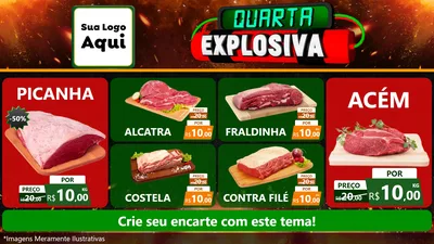 Modelo de TV para TV Horizontal com o tema Quarta Explosiva para Açougue