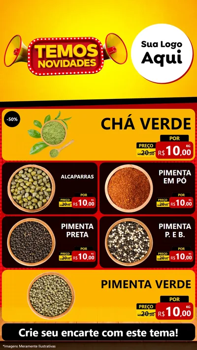 Modelo de TV para TV Vertical com o tema Temos Novidades para Produtos Naturais