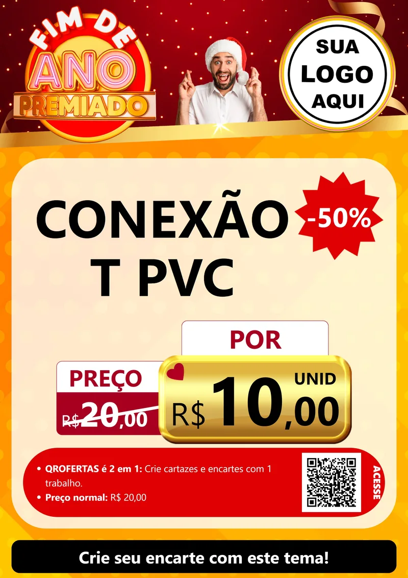 Modelo de Cartaz para Cartaz A4 Vertical com o tema Fim de Ano Premiado para Tubos e conexões