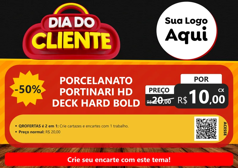 Modelo de Cartaz para Cartaz A4 Horizontal com o tema Dia do Cliente para Pisos e revestimentos