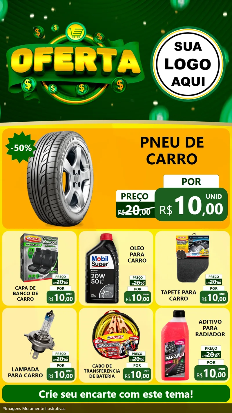 Modelo de Rede Social para Stories com o tema Oferta para Auto peças
