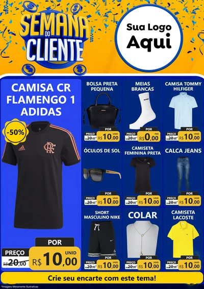 Modelo de Encarte para Encarte A4 Vertical com o tema Semana do Cliente para Roupas e acessórios