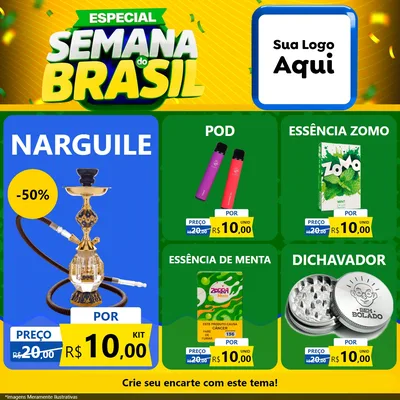Modelo de Rede Social para Feed Facebook com o tema Especial Semana do Brasil para Tabacaria