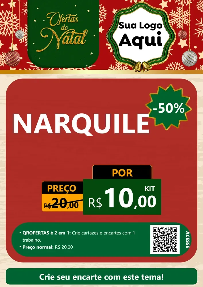 Modelo de Cartaz para Cartaz A4 Vertical com o tema Natal de Ofertas para Tabacaria
