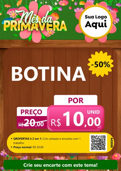 Modelo de Cartaz para Cartaz A4 Vertical com o tema Mês da Primavera para Agropecuária