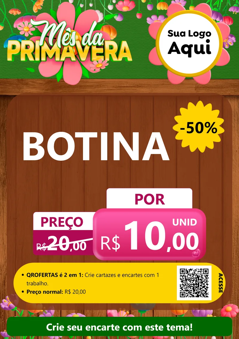 Modelo de Cartaz para Cartaz A4 Vertical com o tema Mês da Primavera para Agropecuária