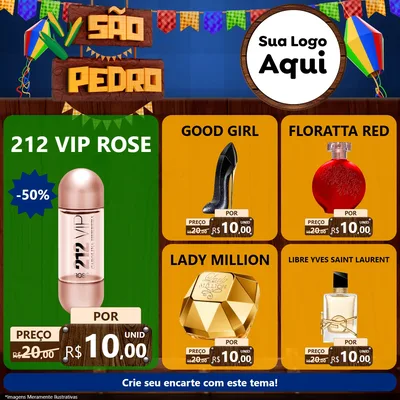 Modelo de Rede Social para Feed Facebook com o tema São Pedro para Perfumes