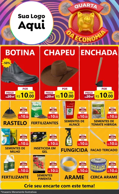 Modelo de Encarte para Encarte Grande com o tema Quarta da Economia para Agropecuária