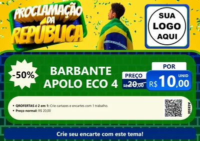 Modelo de Cartaz para Cartaz A4 Horizontal com o tema Proclamação da República para Armarinho e Aviamentos