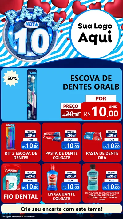 Modelo de Rede Social para Stories com o tema Papai Nota 10 para Higiene Pessoal