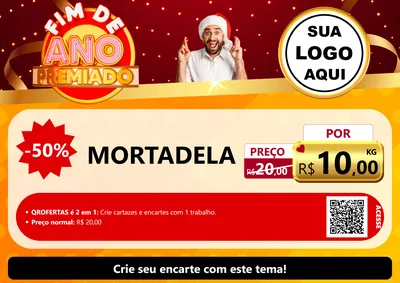 Modelo de Cartaz para Cartaz A4 Horizontal com o tema Fim de Ano Premiado para Frios e Laticínios