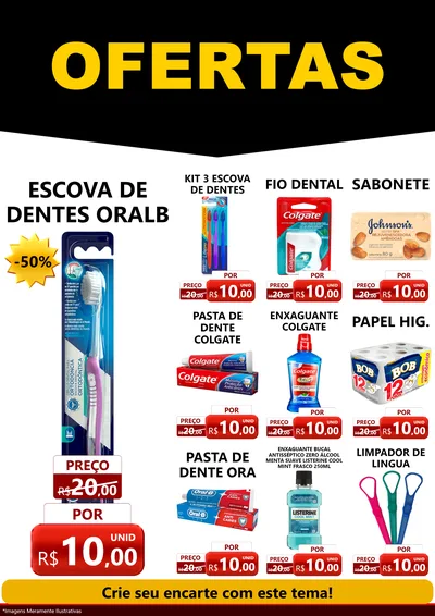 Modelo de Encarte para Encarte A4 Vertical com o tema Ofertas Preto e Vermelho Cartaz para Higiene Pessoal