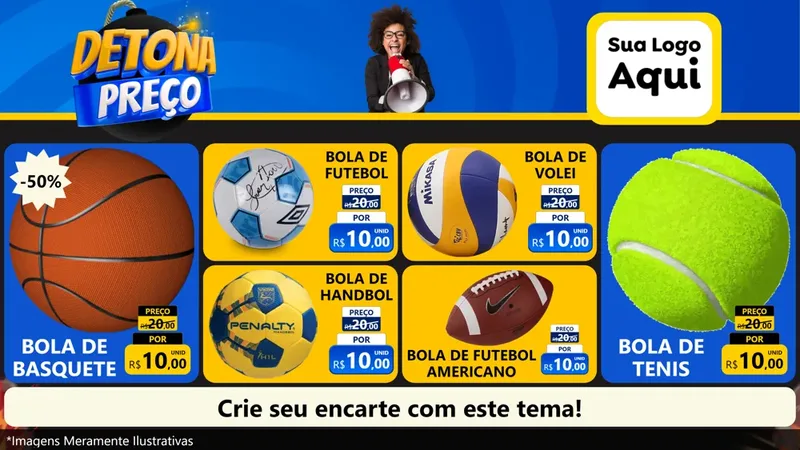 Modelo de TV para TV Horizontal com o tema Detona Preços para Artigos Esportivos