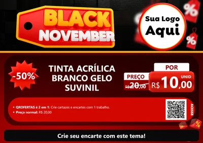 Modelo de Cartaz para Cartaz A4 Horizontal com o tema Black November para Tintas e Ferramentas