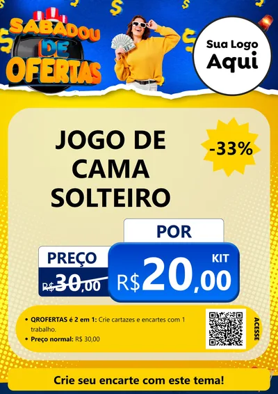 Modelo de Cartaz para Cartaz A4 Vertical com o tema Sabadou de Ofertas para Cama, Mesa e Banho