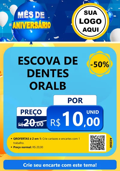 Modelo de Cartaz para Cartaz A4 Vertical com o tema Mês de Aniversário para Higiene Pessoal