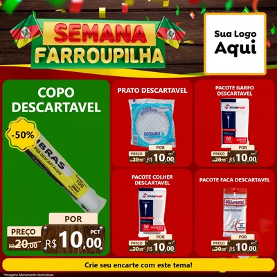 Modelo de Rede Social para Feed Facebook com o tema Semana Farroupilha para Embalagens