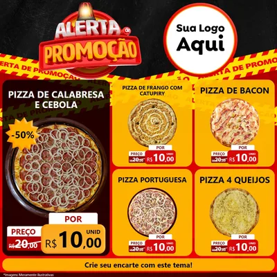 Modelo de Rede Social para Feed Facebook com o tema Alerta de Promoção para Pizzaria