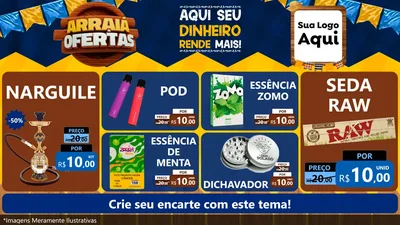 Modelo de TV para TV Horizontal com o tema Arraiá de Ofertas - Junina para Tabacaria