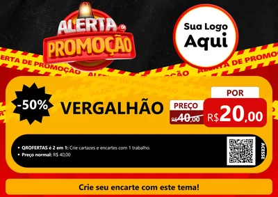 Modelo de Cartaz para Cartaz A4 Horizontal com o tema Alerta de Promoção para Ferragens