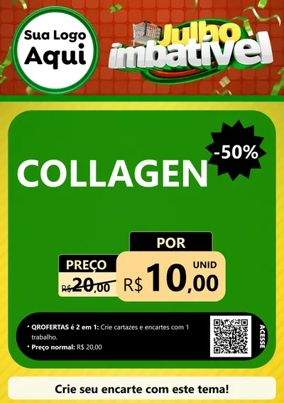 Modelo de Cartaz para Cartaz A4 Vertical com o tema Julho Imbatível para Suplementos alimentares