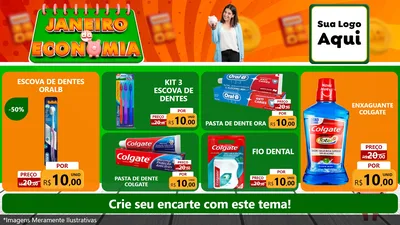 Modelo de TV para TV Horizontal com o tema Janeiro da Economia para Higiene Pessoal
