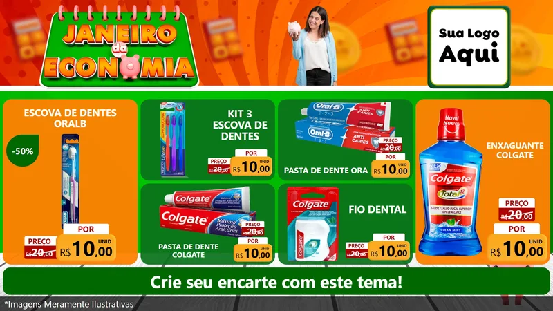 Modelo de TV para TV Horizontal com o tema Janeiro da Economia para Higiene Pessoal