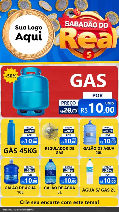 Modelo de Rede Social para Stories com o tema Sabadão do Real para Água e gás