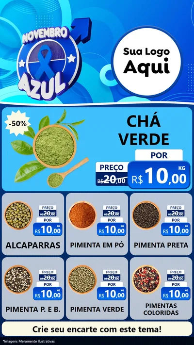 Modelo de Rede Social para Stories com o tema Novembro Azul para Produtos Naturais