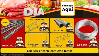 Modelo de TV para TV Horizontal com o tema Ofertas do Dia para Ferragens